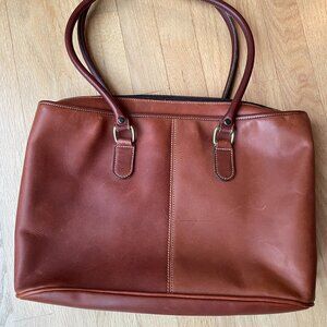Leather tote bag